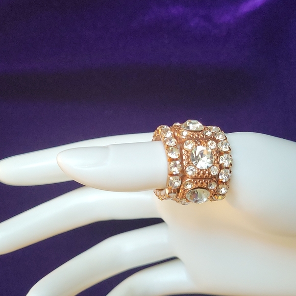 Rose Gold Tone 3 Pc Stretch Ring - Picture 10 of 16